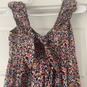 Floral Maxi Dress with Cap Sleeves and Precious Tie-back